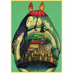 Seinakunst 5D Teemantmaal Animatsioon Totoro ristpistes Pilt t&auml;ispuurtikandid 20X30CM