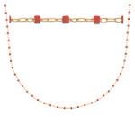 Les Tr&eacute;sors De Lily [R1093] - Collier Plaqu&eacute; Or 'Boho' rouge dor&eacute;  - 45 cm- 1 mm punane