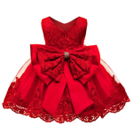 YUBAOBEI Beebiprintsess T&uuml;drukute Kleit Varrukateta Pitsist Bow Tutu Pulmapeo Ristimiskleit Lastele 2&ndash;6 aastat 6-12m
