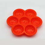 7 auguga silikoonist j&auml;&auml;aluse j&auml;&auml;kast loominguline naerun&auml;gu silikoonist j&auml;&auml;aluse vorm silikoonvorm oranž
