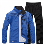 Kevadine Jooksu Komplekt Meestele Spordikost&uuml;&uuml;mid Spordir&otilde;ivaste Komplekt Treening Soe Jooksuriietus Lukuga Taskutega 2XL(175cm) sinine