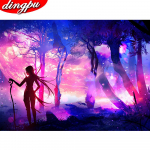 5D teemantmaaling Kevadmaastik t&auml;isring puur Teemanttikandid maastik kodukaunistus 20X30CM