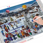 5D t&auml;isruudu teemantmaaling j&otilde;ulupuu lumi k&auml;sit&ouml;&ouml; teemanttikandid maastik lumememm n&auml;put&ouml;&ouml; kodukaunistus Full Round (20X30CM)