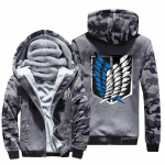 Anime Attack on Titan Cosplay kost&uuml;&uuml;m Kapuutsiga Paks kapuuts T&otilde;mblukuga jope MEESTE Naiste Fliisist v&auml;lisriided Mantlid 3XL