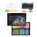 Mungyo Gallery pehmed &otilde;lipastellid pastellihoidjaga, k&auml;nnud Tortillon, liivapaberid, joonistusmaterjalide komplekt 36 Colors bundle