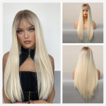 Pikad sirged parukas Helepruunid juuksed tukkidega parukad naiste igap&auml;evaseks kasutamiseks Cosplay peol