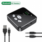 Essager Bluetoothi ​​saatja vastuv&otilde;tja 3,5 mm pesa Bluetooth 5.0 Aux Audio juhtmevaba adapter arvutitele teleri k&otilde;rvaklappide jaoks autoarvuti Bluetooth v5.0 must