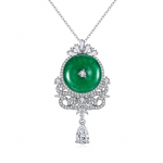 WWJ Ripats Keti Kaelakee Inlay Zirconia &Otilde;htupeo Ehted smaragdroheline