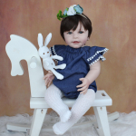 BZDOLL 55cm Pehmest silikoonist Reborn Baby Girl nukum&auml;nguasi nagu p&auml;ris riidest keha, realistlik 22-tolline Lisa printsessi v&auml;ikelapse riietus Bebe kingitus Blue eyes, 55cm doll
