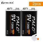 1200 mAh Micro USB 9 V laetav liitiumioonaku 6F22 9 V liitiumioonaku RC helikopteri mudeli mikrofoni m&auml;nguasja jaoks 6pcs