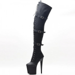 8-tollised &uuml;lik&otilde;rge kontsaga platvormiga eksootilised vardatantsu n&ouml;&ouml;riga n&ouml;&ouml;riga &uuml;le p&otilde;lve seksikad pikad saapad 39 matt must v&auml;rv