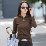 Korea &otilde;huke kontoris&auml;rk naiste vabaaja pullover, kevadpuuvillane rev, pikkade varrukatega t&otilde;mblukuga t-s&auml;rgid Za naisele Pluss suurus XXXL