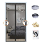 Suvised magnetkardinad uksel Mosquito Net Lennukatevastane Uksev&otilde;rk Automaatne sulgemine Lihtne paigaldamine W70 x H200cm must