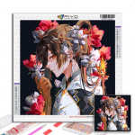 5D DIY Teemantmaal Ristpistega Genshin ja Lilleteemanttikandid Mosaiik Seinakunst Kodukaunistus Full Round 30X30CM