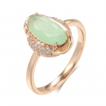 Ovaalne uduroheline tsirkoon as&uuml;mmeetriline roosikuldne s&otilde;rmus naistele vanad ehted 7 roheline
