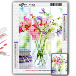 5D Teemantmaal Potililled Ristpistes Teemanttikandid Mosaiik Full Round 20X30CM