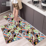 Geomeetrilised plaadid Prindi K&ouml;&ouml;givaibad ja matid Libisemiskindlad Pestavad Maroko Etnilises stiilis K&ouml;&ouml;gisisustus Vannitoa Vaip WC-matt 40x60cm+40x120cm