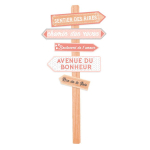 Les Tr&eacute;sors De Lily [R2281] &ndash; roosa puidust tahvel  Orientatsioonipaneelid  (Naer - unistused - armastus - &otilde;nn - r&otilde;&otilde;m) - 83x36 cm Heleroosa