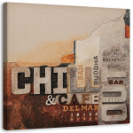 Feeby l&otilde;uenditr&uuml;kk, l&otilde;dvestage abstraktsioon s&otilde;nadega 30x30 hall v&auml;rv