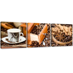 Kolmest pildist koosnev komplekt l&otilde;uendiprindiga Coffee & Cinnamon 90x30 pruun