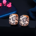 WWJ Fashion Square Cubic tsircon Leopard k&otilde;rvar&otilde;ngad naistele pulmapidu peen kullav&auml;rvi ehte kingitus kuld
