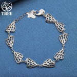 925 h&otilde;bedast &otilde;&otilde;nsast s&uuml;damest liblikas keti ripatsiga k&auml;ev&otilde;ru ehted 20cm