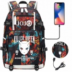 Naiste ja meeste seljakott Anime Jojo Bizarre Adventure Seljakott Teismeliste Kooli multifunktsionaalne USB laadimiskotid Koolikott Travel Mochila One Size