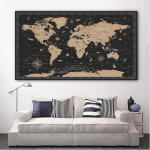 USALDUSV&Auml;&Auml;RNE KUNST Maailmakaart Mustvalged pildid Klassikalises stiilis l&otilde;uendimaalingud Moodne kodu seinakaunistus Plakatid raamita 50cm&times;100cm NoFrame