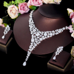 CMM Jewelry Luxury Statement kuubiktsirkooniumoksiid rippuv suur turske pulmakaelakee k&otilde;rvar&otilde;ngas pruudi ehete komplekt naistele h&otilde;be