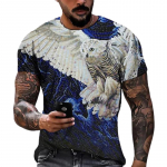 Uus suvine meeste mood T-s&auml;rk Personality Flying Eagles tr&uuml;kitud meeste T-s&auml;rk top XS sinine