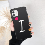 LUPWAY Letters AZ Love Heart Cartoon telefoni&uuml;mbris iPhone 12 Pro Mini 11 Pro X XR XS Max 7 8 Plus SE 2020 pehme TPU tagakaas iPhone 12mini