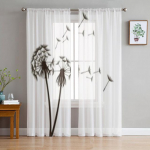 V&otilde;ilille lilled taimed Valge l&auml;bipaistev kardin elutuppa Magamistoa Voile kardinad K&ouml;&ouml;k Aken T&uuml;ll kardinad Kodu Essentials 1 PCS W100XH250cm