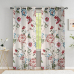V&auml;rviline lillekardin elutuppa Elegantne abstraktne kardin Lilleviinapuust prinditud aknakatted k&otilde;rge varjundiga (70&ndash;90 %)2 paneeli W53.5 X H213cm X 2
