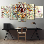 P&otilde;hjamaade 5/viieosaline komplekt Eksootiline elupuu l&otilde;uendimaal Interj&ouml;&ouml;ri piltplakatitr&uuml;kk elutoa seinakaunistuseks ilma raamita 20x35cm*2 20x45cm*2 20x55cm*1
