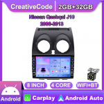 Androidi autoraadio multimeediumivideopleier Nissan Qashqai J10 2006-2013 jaoks koos nupunupuga Carplay WiFi BT 2 Din 2+32GB 2+32GB