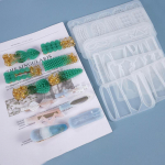 Juukseklambrite vaiguvalu silikoonvorm isetegemine k&auml;sitsi valmistatud juuksen&otilde;ela UV-epoksiidi valmistamise k&auml;sit&ouml;&ouml; 19x9.4x0.5cm