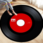 Klassikalise muusika vin&uuml;&uuml;lplaadi &uuml;mmargune vaip, vaibad elutoa toolide kaunistamiseks, roomav pehme libisemiskindel p&otilde;randamatt Diameter 150cm