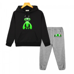 Garten of Banban Jumbo Josh kapuutsiga komplektid Kawaii koomiksim&auml;ngud Graafiline kapuutsiga dressipluus poistele ja t&uuml;drukutele Lastele Pullover-&uuml;likonnad 130 must hall v&auml;rv