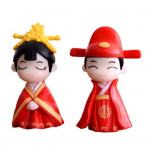 2tk Paarikujud, kost&uuml;&uuml;mid, t&ouml;&ouml;laud Hiina stiilis pidulik iidne pulm peigmehe pruudi kujukesed kodukaunistus