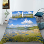 3D tuuleveski muster Luksuslik kodu voodipesu komplekt t&auml;issuuruses tekikate ja padjap&uuml;&uuml;r Horisontaalprint Pestav mugav magamistoa voodipesu UK Single 135x200cm