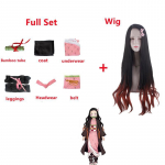 Anime Demon Slayer Kimetsu No Yaiba Kamado Nezuko Kimono Cosplay Kost&uuml;&uuml;mi Riided Full Set-3XL roosa