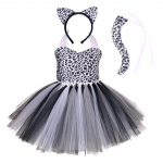 V&auml;ikelaste beebit&uuml;drukute loomade s&uuml;nnip&auml;evapidu Tutu kleit lastele metsateemaline kaelkirjak lehm tiiger-sebra leopardimustriline cosplay kost&uuml;&uuml;m Leopard Print Dress2-12M&Animal Cosplay