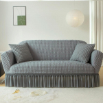 Voldis Seersuckeri diivanikate elutuppa Paks elastne tugeva veniva diivani katted 1/2/3/4 istmega diivani tugitooli kate 4 Seat 235-300cm