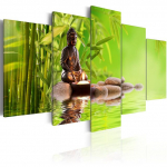 5 tk Buddha Spa kivist bambusest orhidee moodull&otilde;uend plakatid seinakunstitr&uuml;kk HD-maalid elutoa kodukaunistuseks raamimata 20x35cm*2 20x45cm*2 20x55cm*1