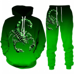 Uus isiksus Scorpion 3D Prinditud kapuutsiga p&uuml;kste komplekt meestele/naistele Naljakas Halloweeni t&auml;navar&otilde;ivaste riietus&uuml;likond Hip Hop 2-osaline spordidress 5XL