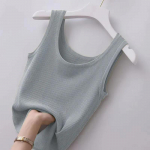 Suvine Camisole naiste suures suuruses Slim Fit v&auml;limine r&otilde;ivas &uuml;mara kaelusega, &uuml;hev&auml;rviline pehme, mugav alaosa varrukateta &otilde;huke s&auml;rk XXXXXL roheline