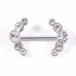 RUI RUI YU Naiste mood Seksikas s&uuml;mmeetriline kristallist rinnanibur&otilde;ngas keha augustamine ehted Silver plated white diamond