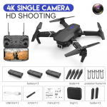 2023. aasta uus E88 RC minidroon 4K lainurk &uuml;he-/kahekaameraga optilise voolu positsioneerimine WiFi FPV helikopteriga kokkupandav selfie Quadcopter m&auml;nguasi kingitus single camera 3 battery must