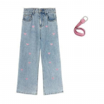 Vintage naiste teksad Talvised tikandid P&uuml;ksid Baggy Jeans Women S sinine