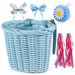 Lastejalgratta korv t&uuml;drukutele, esiosa jalgrattatarvikud juhtraua lintidega, jalgrattas&otilde;iduks vanuses 3-13 helesinine v&auml;rv